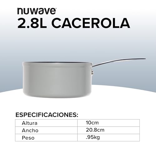Cacerola antiadherente de cerámica sin PFAS resistente a los arañazos Nuwave 5