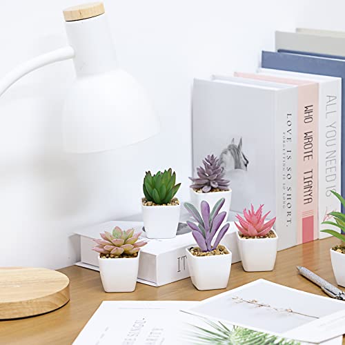 Cewor 9Pcs Artificial Succulent Plants In Pots, Faux Succulents Small Potted Fake Plants With Plastic Pots For Office Home Desk Shelves Bedroom Decoration #TOP4