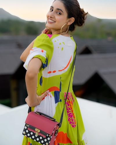 Image of Wedani Green Printed Dress for Women