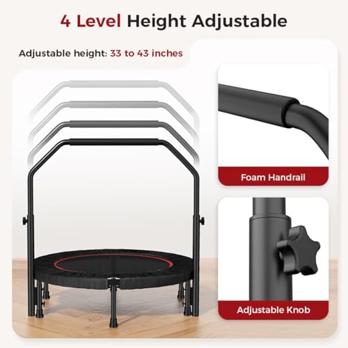 Bnxiang 450 Lbs Rebounder Trampoline For Adults, 40 Inch Foldable Mini Trampoline Fitness Rebounder Indoor/Outdoor Workout thumb #4