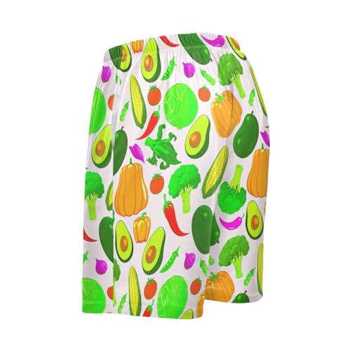 Men's Pajama Shorts Vegetables Avocado Corn Athletic Pajama Sleep Bottoms with Pockets 23020173