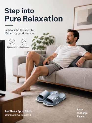 Image of Beach Pool Slides Sandals for Men,Bathroom Shower Shoes,Couple Slides Slippers Outdoor Indoor,Home House Slide Sandals