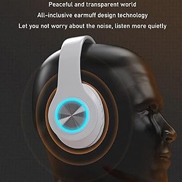 Bluetooth Over Ear Headphones, Colorful LED Lights Headphones With Built-in Microphone, Wired And Wireless Foldable Stereo Headphones,Black,Serene16