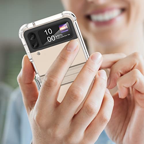 Designed For Galaxy Z Flip 4 Case With Hinge Protection,Samsung Flip 4 Full Cover Shockproof Slim Phone Protection Case Clear For Z Flip 4 5G(2023)-Clear #TOP2