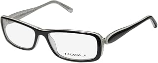 Koali 7182k For Ladies/Women Full-Rim Simple & Elegant Original Case Eyeglasses/Eyewear (54-15-130, Black/White/Clear)