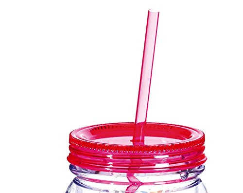 Cypress Home Teacher Appreciation 20 oz Gift Mug It Takes A Big Heart To Help Shape Little Minds | Red | Double Wall Insulated Mason Jar With Straw | 6.25-in Tall x 5-in Wide - Image 4