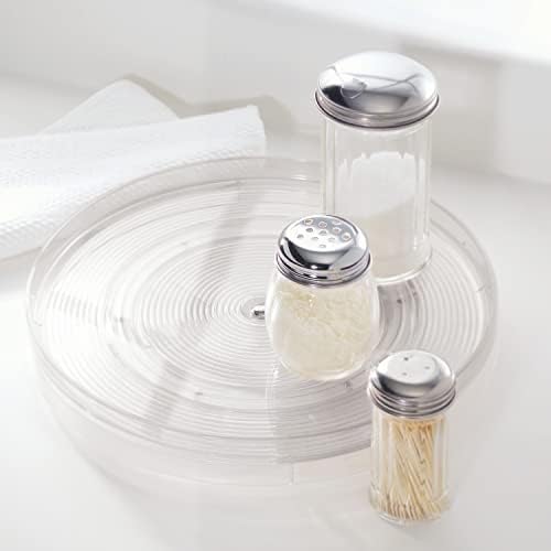 iDesign Kitchen organizer, large turntable made of BPA- plastic for the pantry, rotatable spice holder for storage jars and spices, transparent