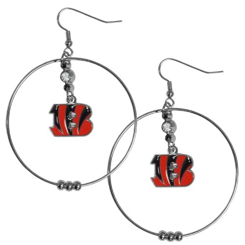 Image of NFL Bengals 2-Inch Hoop Earrings
