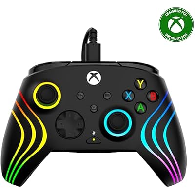 Turtle Beach Afterglow Wave Black Wired RGB Gaming Controller with Mappable Buttons, Hall-Effect Hair Triggers and Audio Controls. Licensed for Xbox Series X orS, Xbox One & Windows