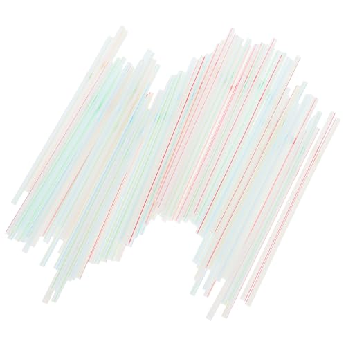 100 pitillos plásticos desechables flexibles multicolor 18 cm miniatura 1