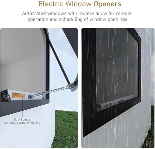 Electric Window Opener with Remote Control & Wall Switch - 11.8in Motorized Chain Actuator for Automatic Ventilation, Ideal for Home & Office Windows