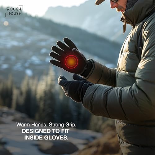 Image of Roughhouse Hand Warmers Pack of 4 Pairs | 8+ Hour Air-Activated Heat Packs for Gloves | No Goo Powder Formula | Trekking, Camping & Winter Sports | Safe & Natural