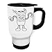 Monstruo Negro 02 Taza de viaje térmica de color blanco 14oz 400ml t675tw