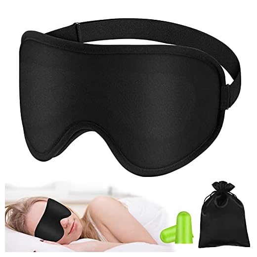 Antifaz para Dormir, Tejido de Seda Natural Pura Ultra Suave y Agradable para la Piel Mascara de Dormir Relleno de Algodón Natural 3D con Contorno Ajustable y Tapón para los Oídos para Viajar y Casa