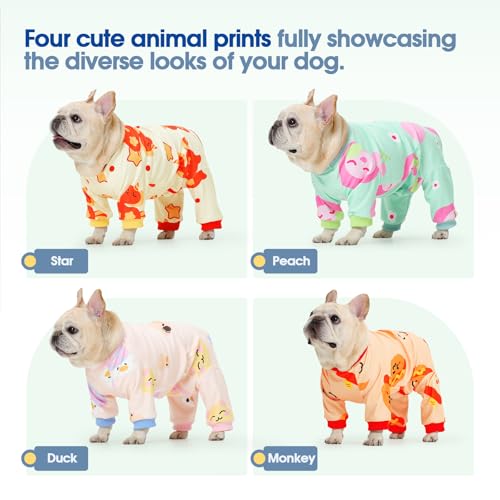 Pijama Nanaki para perro talla Medium con estampado durazno miniatura 6