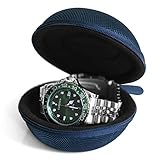 Besforu Watch Travel Case for Men and Women Portable Single Watch Storage box and Organizer for Wristwatches and Smart Watches (Blue（1 slot）)