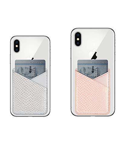 Luvi Phone Card Holder Wallet Sticky Phone Wallet Pu Leather Wallet With Glossy Holographic Gradient Ramp Snake Skin Design Pocket Pouch Sleeve Slim Sticky Wallet For Back Of Phone Case 2 Pack #TOP5