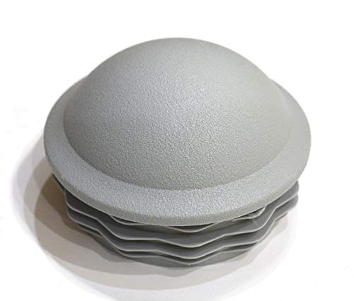 Image of 2pcs Pack: 3 1 /2 Inch Round Plastic Spherical End Cap (for Hole Size from 3 3 /16 to 3 3 /8, Including 3 1 /4 inches), Dome Shaped Cover for Steel Fence Post, Furniture Finishing Plug (Grey)