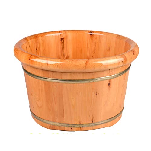 Tonneau de bain de pieds en bois de cèdre naturel polie à la main pour massage spa