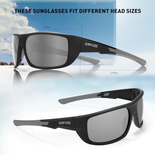 KAPVOE Polarized Sports Sunglasses for Men Women Youth Baseball Fishing Cycling Running Motorcycle Glasses UV400 K2403 — view 6