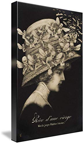 Imagekind Canvas Wall Art Print Decor Entitled Postcard of The Reve D'une Vierge by The Fine Art Masters | 15 x 24