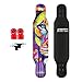 HLYT-Sgabelli da bar Skateboard Completo Double Kick Trick Longboard Pennello Street Board 9 Strati Acero Legno per Adolescenti Principianti Ragazze Ragazzi Bambini Adulti 42 Pollici