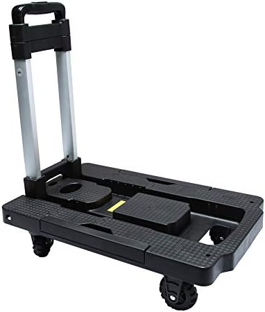 Kampeaburr Folding Hand Truck 5-Wheel Folding Trolley TPR Wheel 360° Rotating Dolly, Maximum Load-Bearing 330 LB Folding Hand Dolly for Shopping, Business Travel, Cargo Handling, Home Office.