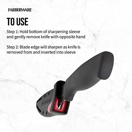 Farberware Edgekeeper 3.5-Inch Paring Knife With Self-Sharpening Blade Cover, High Carbon-Stainless Steel Kitchen Knife With Ergonomic Handle, Razor-Sharp Knife, Black #TOP3