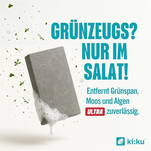 ki:ku® Stein Reiniger ULTRA | säurefreier Steinreiniger für Außenflächen | gegen Öl, Ruß, Moos & Schmutz | für Terrasse, Gehweg, Fassade | kraftvoll & materialschonend | umweltfreundlich