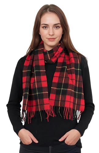 Achillea Scottish Tartan Plaid Scarf - Warm Cashmere Feel Winter Scarf, Scarves for Holiday, Christmas & Daily Wear
