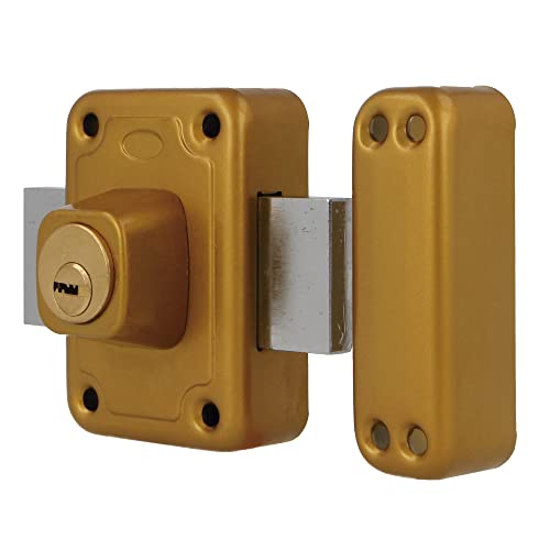 Amig, Overlap Lock with Latch Lever for Wooden Doors Mod. 81-96 x 66 mm, Latch with Internal Security Cylinder on Both Sides - Image 3