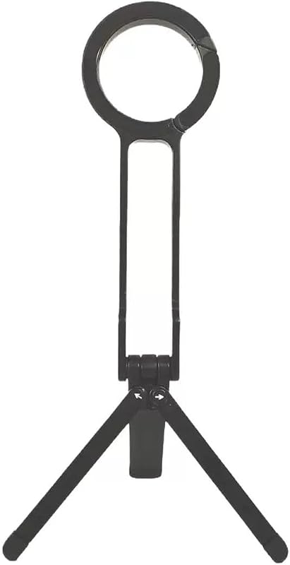 Universal Magnetic Phone Tripod, 360° Rotatable Multi-Angle Stand with Spring Buckle Clip, Compact Travel Vlog Selfie Stick for iPhone/Android/Samsung - Black