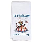 LCRBF Funny 4th of July Mallard Duck Kitchen Towels, Mallard Duck Lover Gifts, Patriotic Independence Day Dish Tea Hand Towels for Kitchen Bathroom Decor, 16x24 Inch