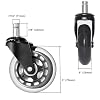 Office Chair Caster Wheels,Office Chair Wheels Replacement Rubber Chair Casters for Tile, Hardwood Floors and Carpets, Universal Fit for Most Chairs- Set of 5