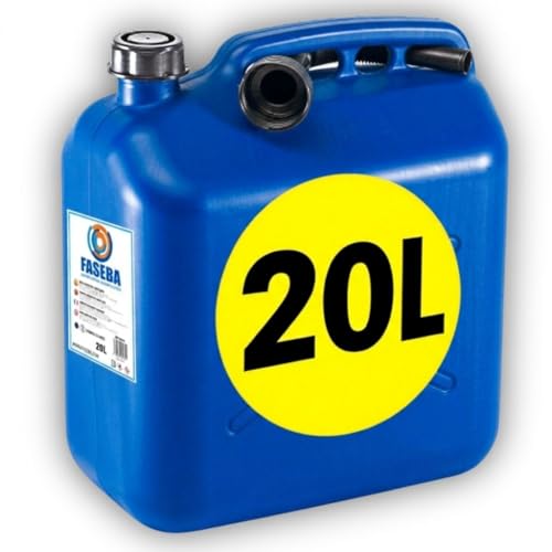 Bidon Gasolina con Embudo de Boquilla Flexible para evitar Derrames - Con Visor de Nivel para facilitar la visibilidad - Con Homologación Oficial - Plástico HDPE Duradero (Bidón 20 Litros)