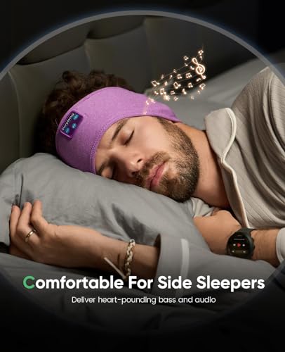 Image of Sleep Headphones Headband, Bluetooth 5.4 Sleep Headband Headphones for Side Sleepers with Ultra-Thin HD Stereo Speakers, Fast-Charging Battery, Wireless Earphones Sport Headband for Men Women