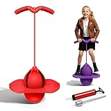 DENGWANG Balance Jumping Ball, 2026 Upgraded Jumping Hopping Ball with Handle and Pump, High Jump Toy Bounce Jump Trick Board for Beginners and Adults (red)