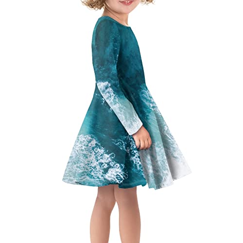 Vestido largo casual de manga larga para niña miniatura 3