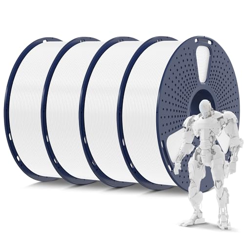 SUNLU Blanco PLA Filamento Bundle, PLA Filamento Impresora 3D de 1,75 mm, Precisión Dimensional +/- 0,02 mm, Apto Para la Mayoría de las Impresoras 3D FDM, 1KG de Filamento 3D, 4KG en Total, 4Pcs.
