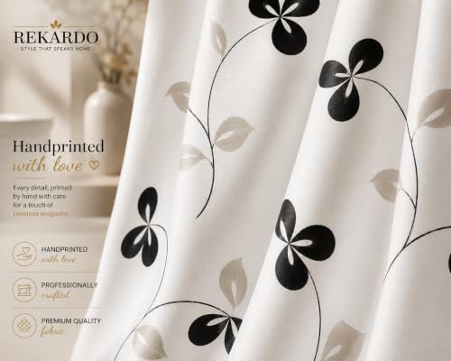 Image of Feelings PVC Waterproof Shower Curtain 54x84 Inch Pattern E with Hooks