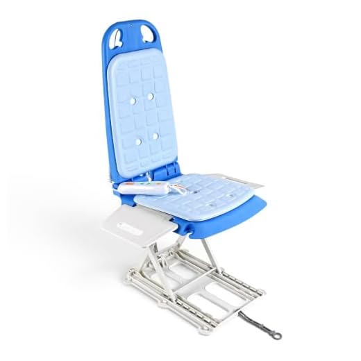 SuperHandy Portable Floor & Bath Lift – 26V 51.8Wh Battery, Lightweight 19 lbs, Foldable, 330 lb Capacity, IP68 Waterproof Lift for Seniors, Ergonomic Seat with Removable Panels (Spa Blue)