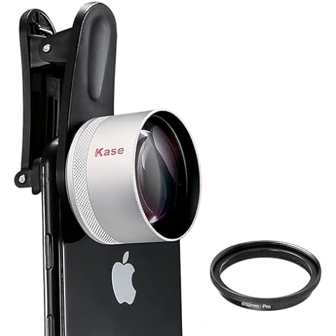 Kase Master Macro Phone Camera Lens Pro with 52mm Filter Adapter Ring for iPhone 16 15 14 13 12 Pro Max Samsung Android, Shoot Distance 40-85mm Cover