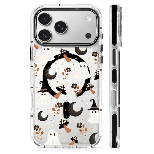 Coque iPhone 17 Pro Max transparente et magnétique au motif d'Halloween