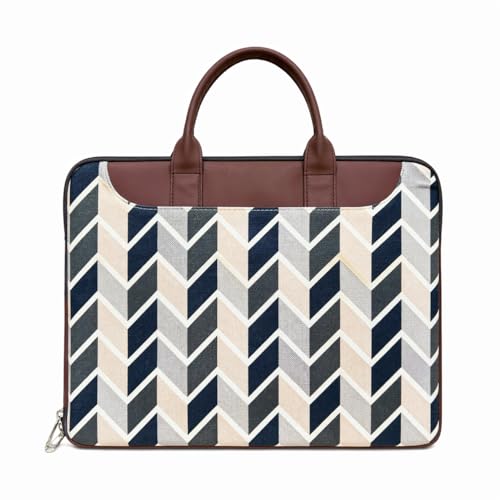 Image of Tabelito Designer Printed Laptop Sleeve for Women (13-15.6 Inch) | Jute & Vegan Leather Office Handbag | Lightweight Stylish Work Bag with Handle