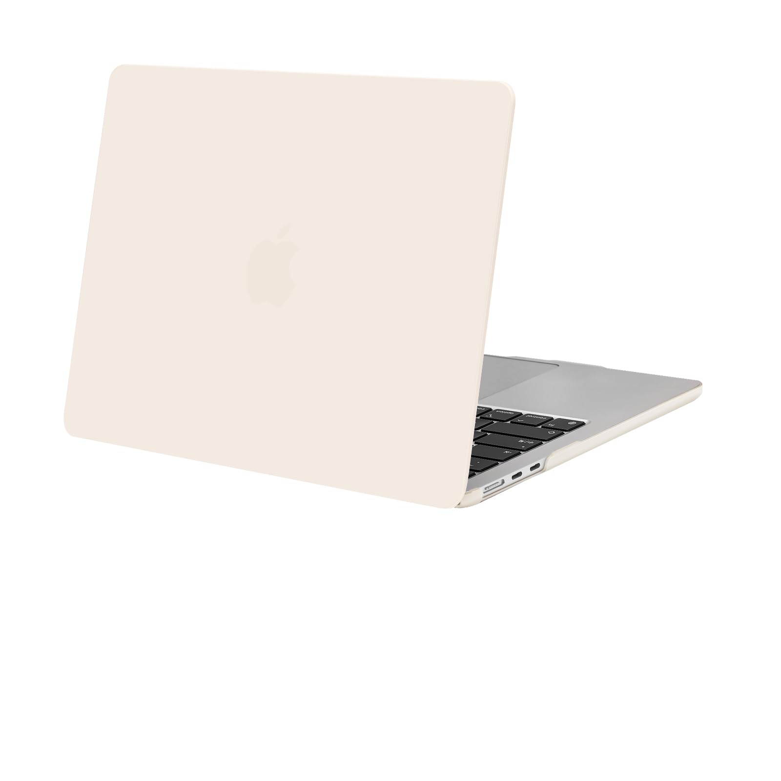 MOSISO Kompatibel mit MacBook Air 13 Zoll Hülle M5 M4 M3 M2 2026 2025-2022, Kunststoff Hartschale Schutzhülle für Mac Book Air 13,6 Zoll Hülle A3449 A3240 A3113 A2681, Beige