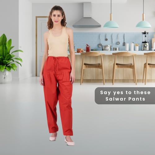 Image of Happy Bunny Salwar Pant - Modern Style Pure Cotton for Women - Ethnic Semi Patiala Trouser - Office,Home - All Day Comfort Wear with Drawstring