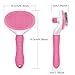 Tailio Dog & Cat Brush, Soft Self Cleaning Slicker Brush, Skin-Friendly Upgraded Dog Brush for Shedding, Massaging, and Grooming – Perfect for Long & Short Coats (Pink)