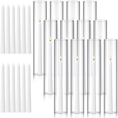 LOYIM 12-Piece Hurricane Candle Holders Set Cover