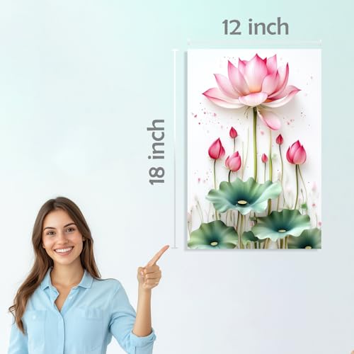 Image of SiddArtify Lotus Flower Wall Art Prints Set - Botanical Poster Decor for Living Room Bedroom Office - 12x18 inch Board Pack of 6