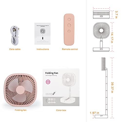 image for Magesh Portable Pedestal Fan - Foldaway Standing Fan Foldable Desk Fan